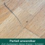 Geölter Parkettboden mit Kratzern, behandelt mit Bona Parkettpflegeöl Neutral.