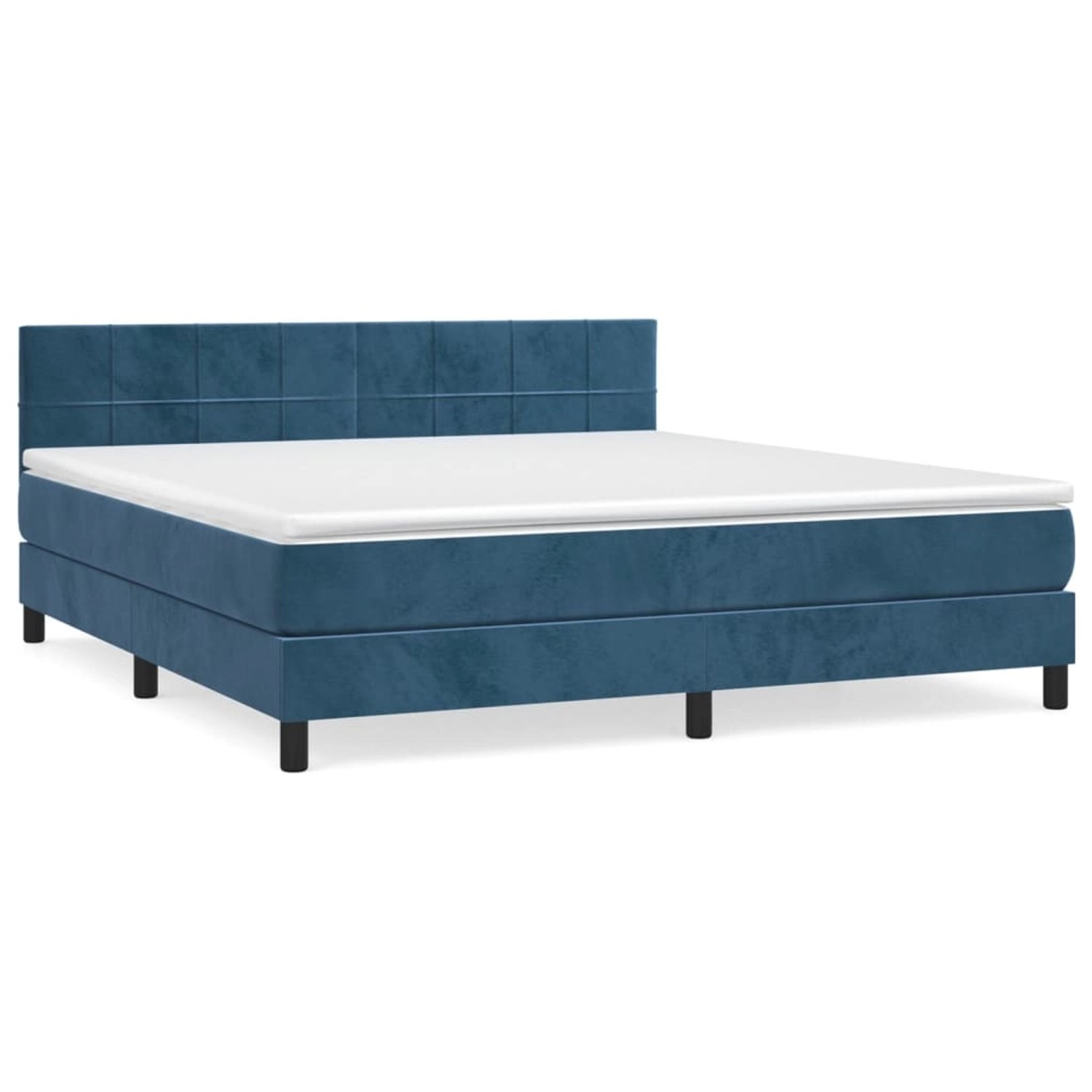 vidaXL Boxspringbett mit Matratze Dunkelblau 180x200 cm Samt 3141321 günstig online kaufen