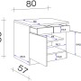 Skizze des Flex-Well Exclusiv Unterschrank Orlando, 80 cm, mit Maßen.