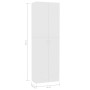 Weißer vidaXL TV-Schrank/Büroschrank (60x32x190 cm) aus Holzwerkstoff mit 2 Türen und 5 Fächern.