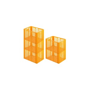 SparSet: 5 gelb-orange Eurobehälter Bäcker- und Konditorkasten, stapelbar, 85 Liter.