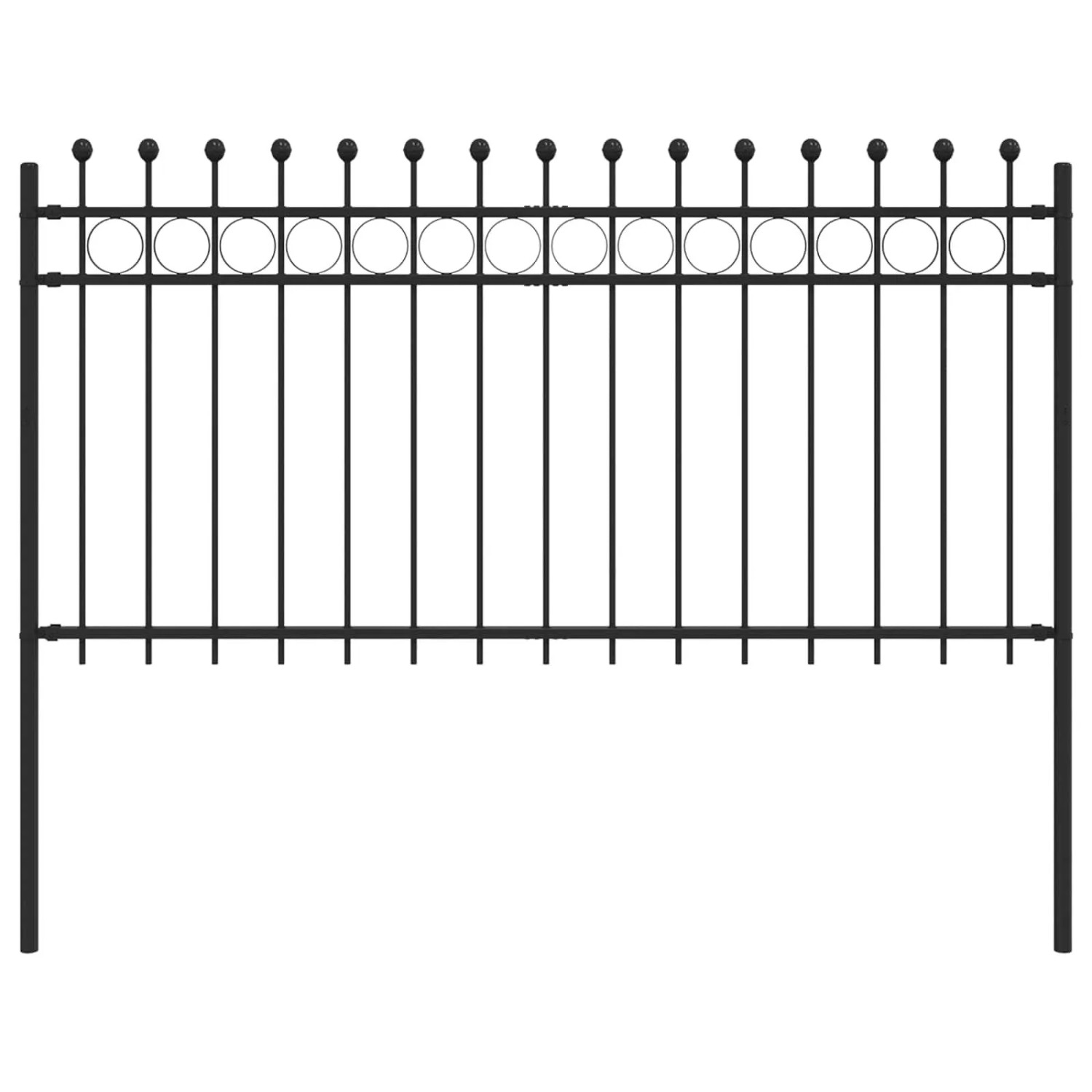 vidaXL Ringzaun Schwarz 200 x 150 cm Pulverbeschichteter Stahl 42030097