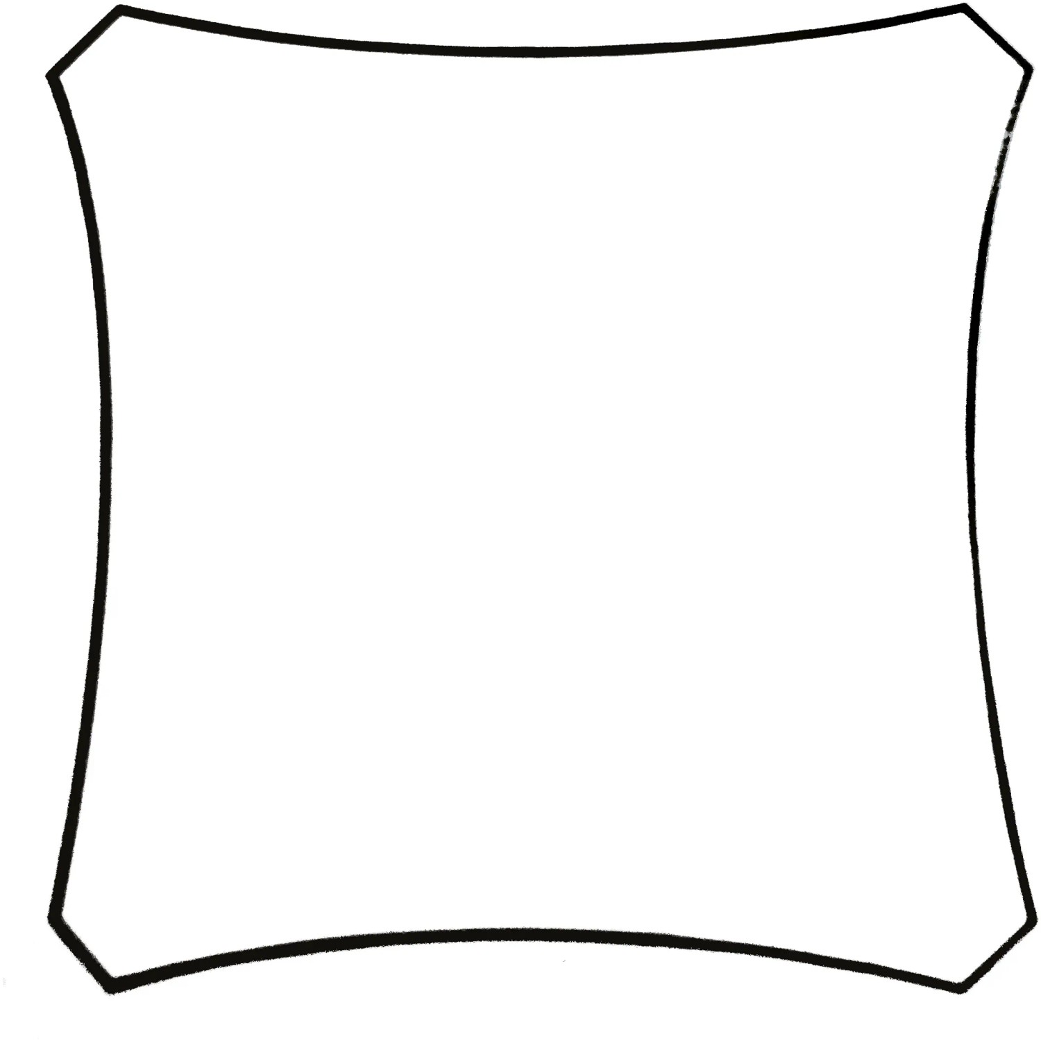 Cremefarbenes, wasserdurchlässiges Perel Viereck-Sonnensegel, 500x500 cm.