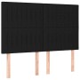 Schwarzes vidaXL Boxspringbett 140x190 cm mit Stoffbezug und Matratze.
