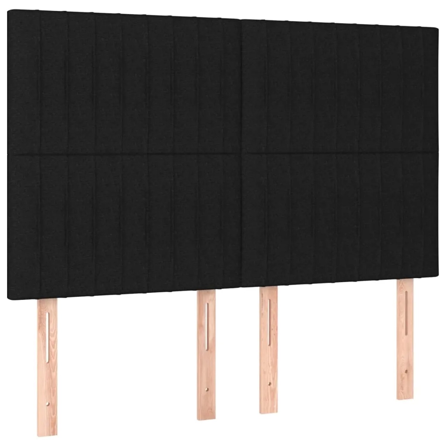 Schwarzes vidaXL Boxspringbett 140x190 cm mit Stoffbezug und Matratze.