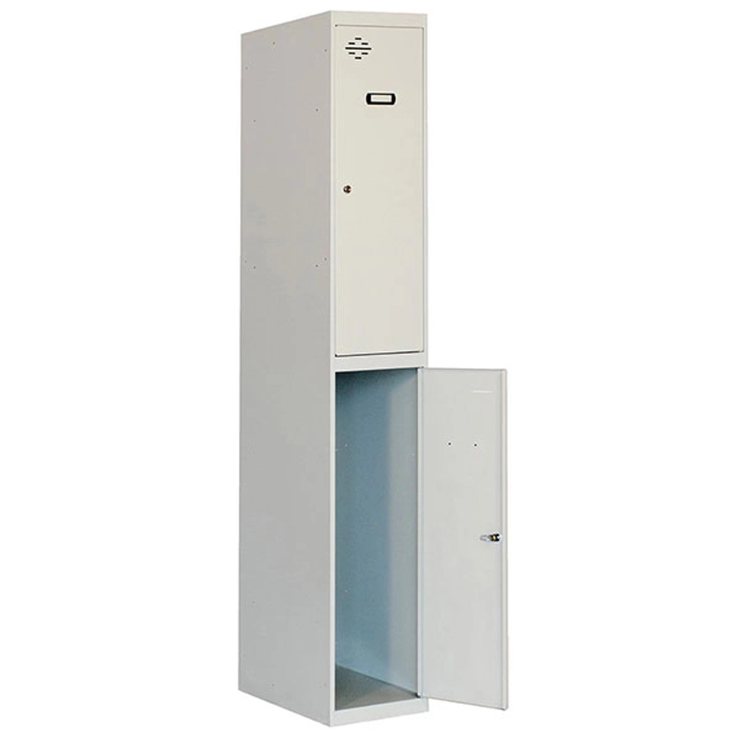 PROREGAL Spind AMEGO HxBxT 180 x 40 x 50 cm 2 Abteile Grundmodul Grau-Grau günstig online kaufen