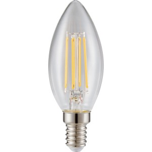 E14 LED-Filament Lampe, 4,2 W, Extrawarm, 470 lm, EEK: E, Höhe 9,7 cm.