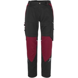 Kübler Pulse Bundhose Woman, schwarz/bordeaux, Gr. 52. Arbeitskleidung für Damen mit Taschensystem.
