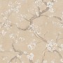 A.S. Création Vliestapete mit floralem Muster in Creme, Braun, Weiß und Metallic-Effekt.