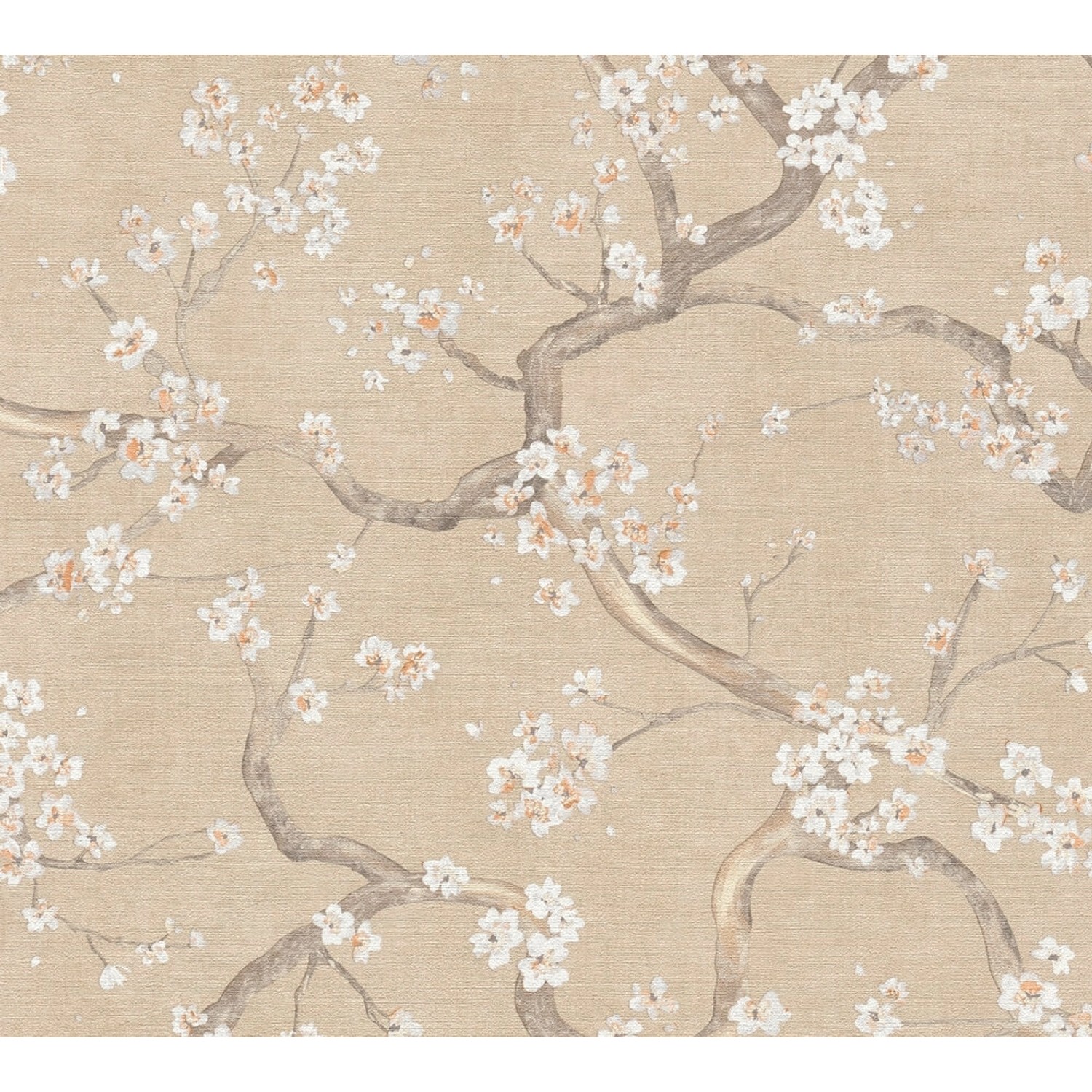 A.S. Création Vliestapete Floral Creme Braun Weiß Metallic 10,05 m x 0,53 m günstig online kaufen