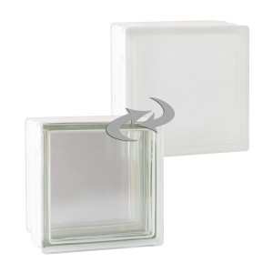 Thermo Glasbaustein, 1-seitig satiniert, Vollsicht, 19x19x13,5 cm.