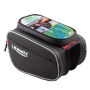 Lifenaxx LX-029 Fahrradtasche: Schwarze Rahmentasche mit Smartphone-Fach, wasserfest und robust.
