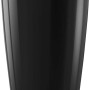 Schwarzes, hochglänzendes Lechuza Rondo Premium Pflanzgefäß, 75 cm hoch.
