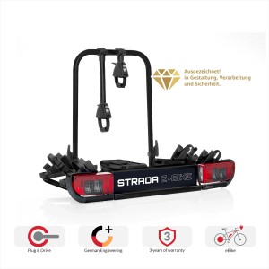 Atera Strada eBike Fahrradträger für 2 Fahrräder zur Montage an der Anhängerkupplung.