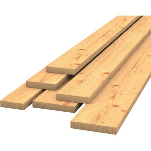 Stapel sägerauer Sparschalung aus Fichte/Tanne, 24x80x4000 mm, für Unterkonstruktionen.