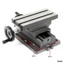 Robuster Wiltec 2-Achsen Kreuztisch aus Gusseisen für präzise Bohr- und Fräsarbeiten. Mit Handrädern und T-Nuten.