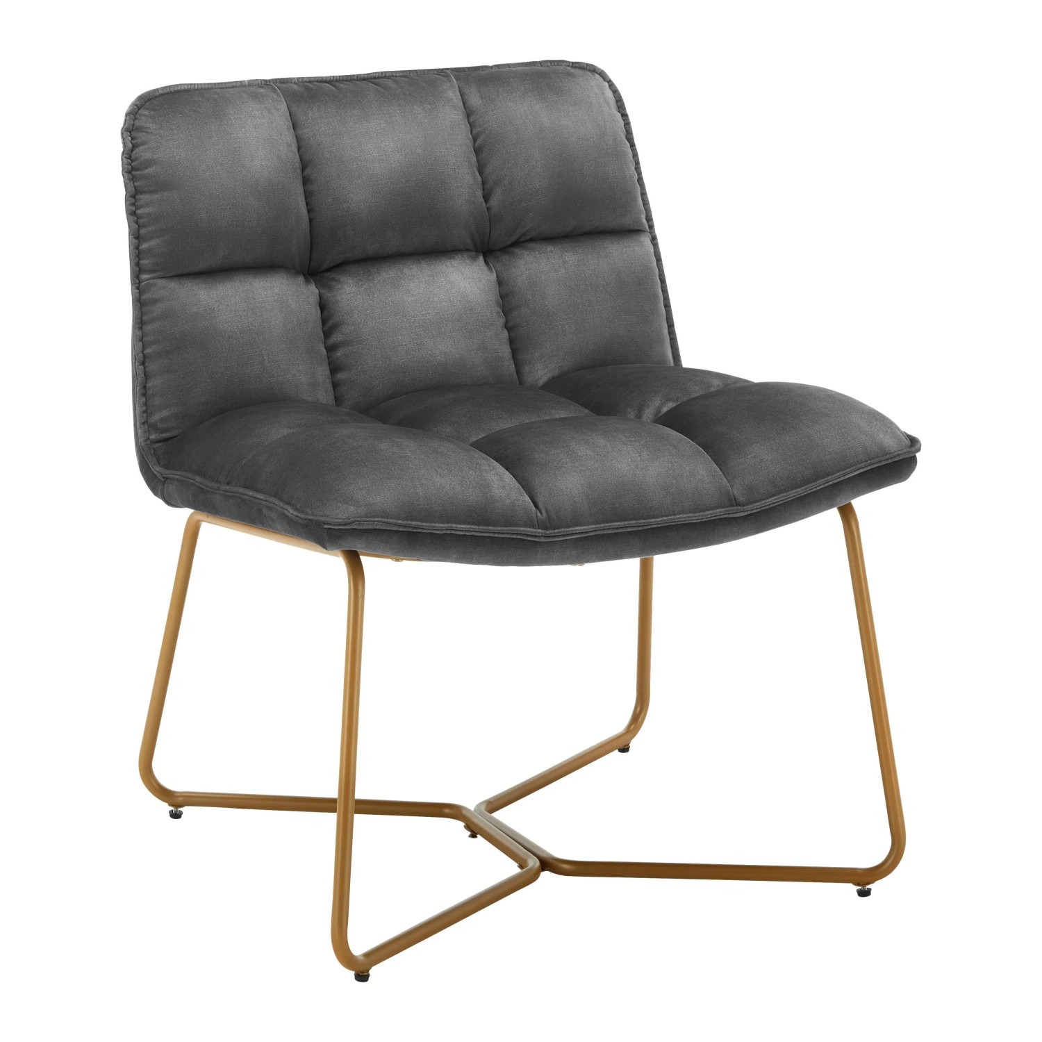 Bessagi Home Sessel Rina Grau Samt Gepolstert