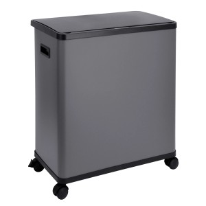 Svita Sensormülleimer SR2X30, 60L, grau, mit 2 Fächern, Inneneimer und Rollen.