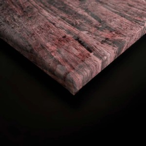 Detailaufnahme einer Bricoflor Leinwand "Zauberwald" in Braun-Grün. Wandbild für Wohnraum.
