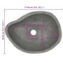 DELUKE Naturstein Waschbecken Oval Flussstein Aufsatzwaschbecken Waschschale Waschtisch Handwaschbecken Oval 37-46cm_7