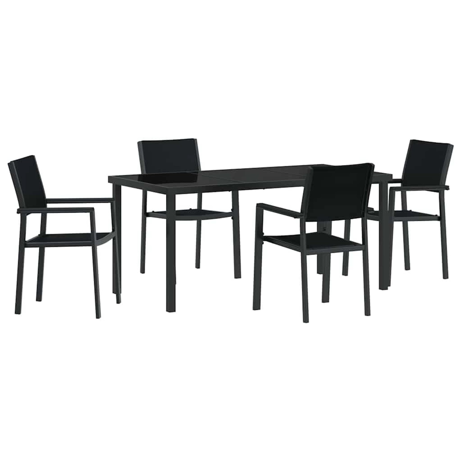 vidaXL Garten Essgruppe 5-Tlg Schwarz Poly Rattan 3379152 günstig online kaufen