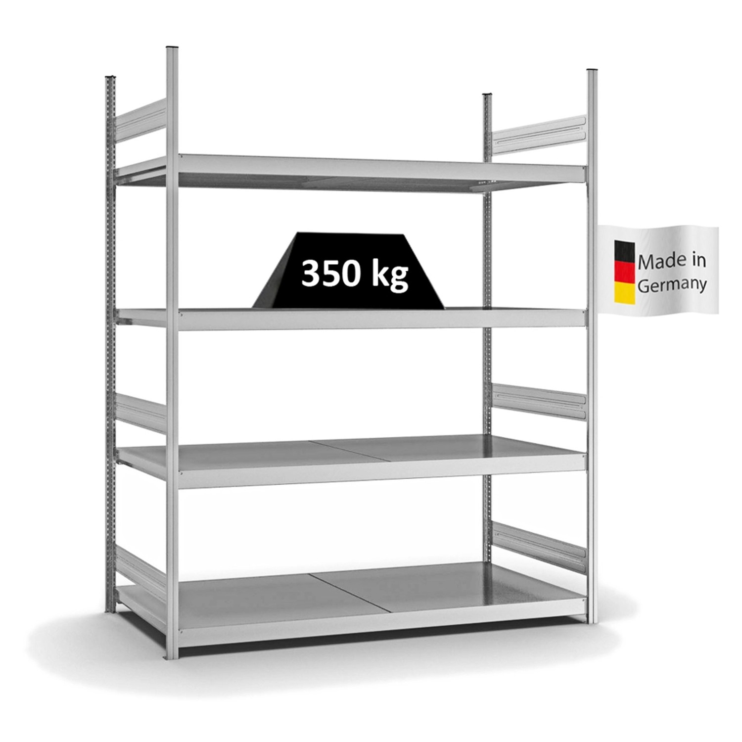 PROREGAL Weitspannregal Stecksystem T-Profil Grundregal HxBxT 250x200x80 cm günstig online kaufen