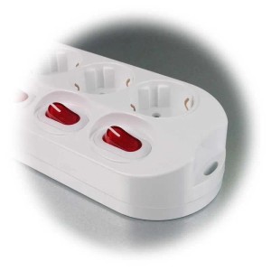 ChiliTec Tischsteckdose mit Einzelschaltung 5-fach Weiß