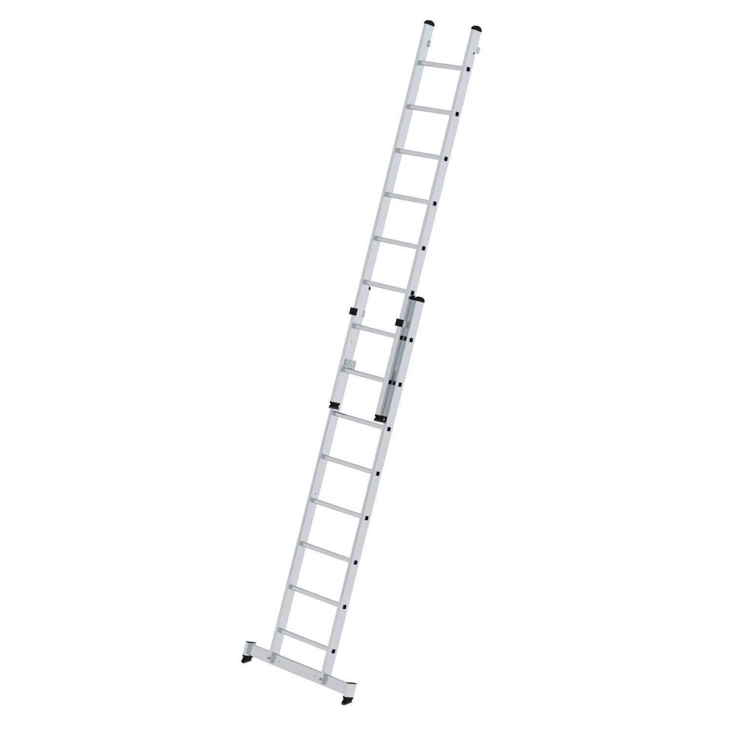 PROREGAL 2-teilige Sprossen-Mehrzweckleiter aus Aluminium mit Traverse, 2x8 Sprossen.