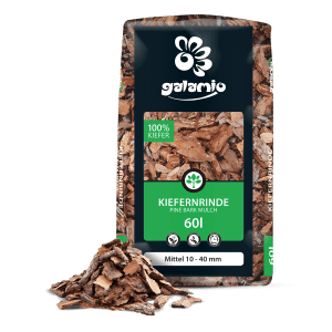 Sack Galamio Kiefernrinde Mittel, 60l. Rindenmulch aus Kiefer für Beet und Garten.