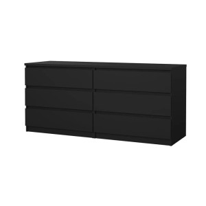 ebuy24 Naia Kommode mit 6 Schubladen in Mattschwarz. Moderne Kommode für Schlafzimmer und Wohnzimmer.