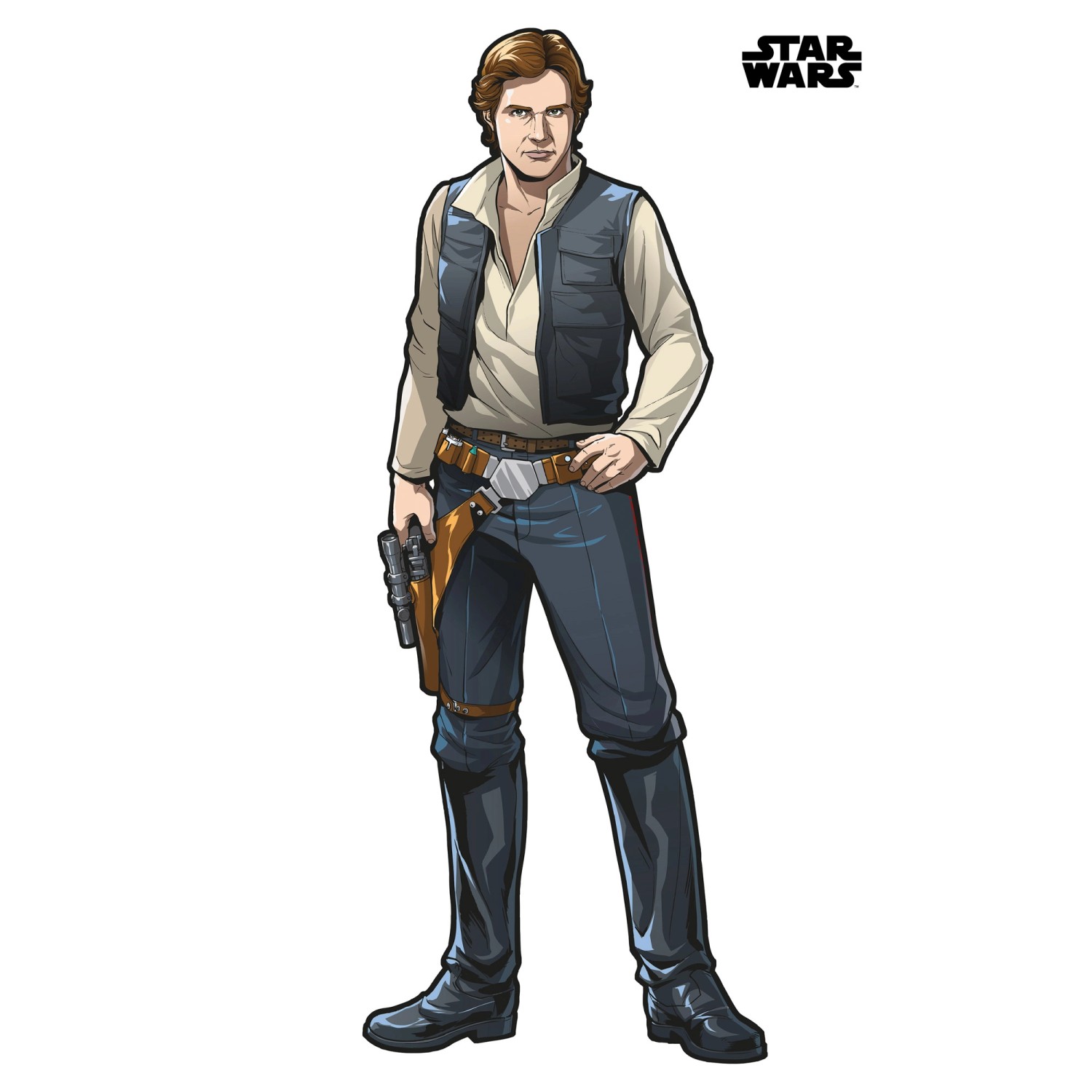 Disney Wandtattoo Star Wars Han Solo Xxl Grau Braun und Crême-Beige 127 x 1 günstig online kaufen