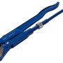Blaue LUX Eckrohrzange 320 mm Classic aus Karbonstahl für Muttern und Rohre bis 25 mm Durchmesser.
