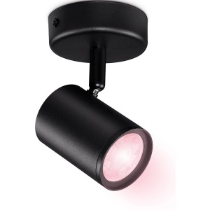 Schwarze WIZ LED Deckenleuchte Imageo mit Spot und farbigem Licht (345 lm).