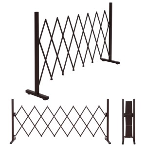 MCW Alu Absperrgitter K56, ausziehbar, dunkelbraun, Rautenmuster. Für Innen- & Außenbereich, kompakt verstaubar.
