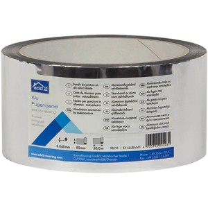 Aluklebeband 5cm x 50m zur dampfdichten Verklebung von Laminatunterlagen.