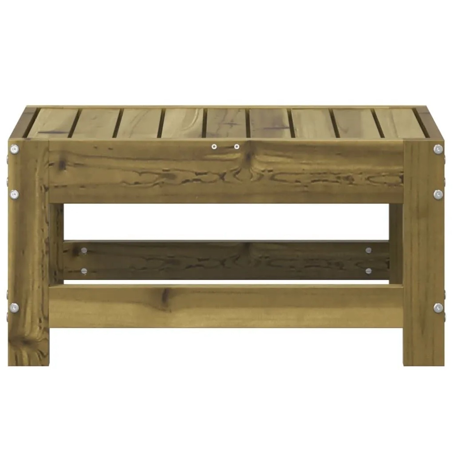 Gartenhocker aus imprägniertem Kiefernholz, 62x30x32 cm, ideal als Sitzhocker oder Fußablage.