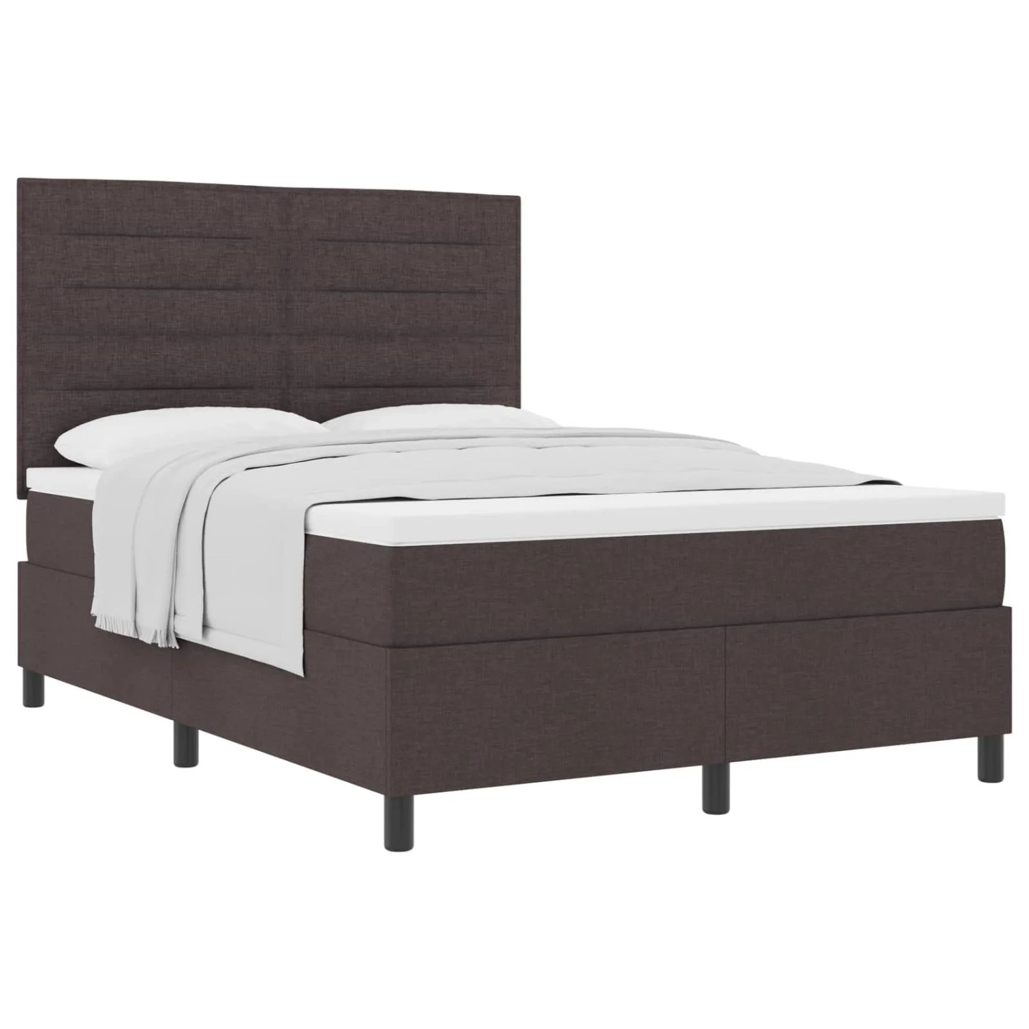 vidaXL Boxspringbett mit Matratze Dunkelbraun 160 x 200 cm Stoff 3339325