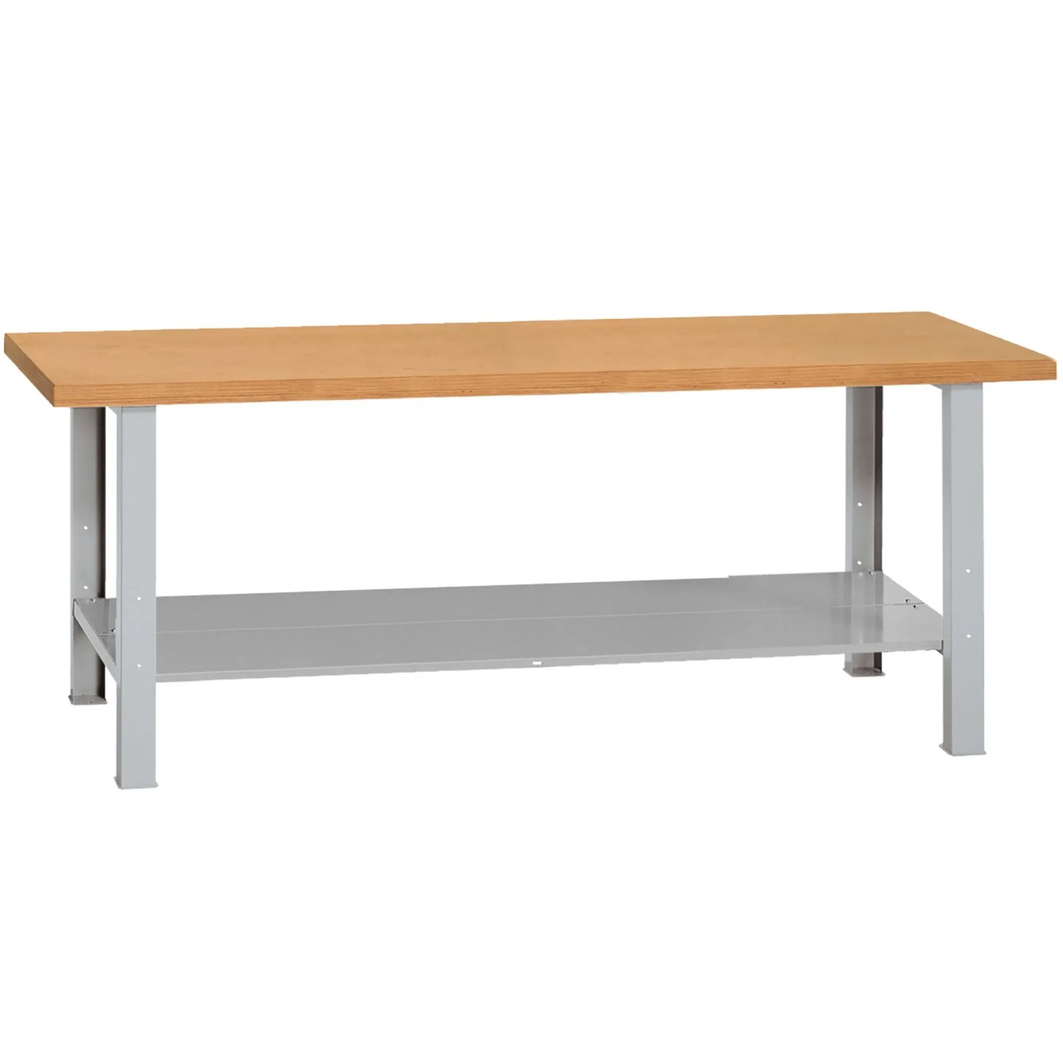 Kraftwerk-Werkbank 2000 mm Silber-Beige mit Bodenblende