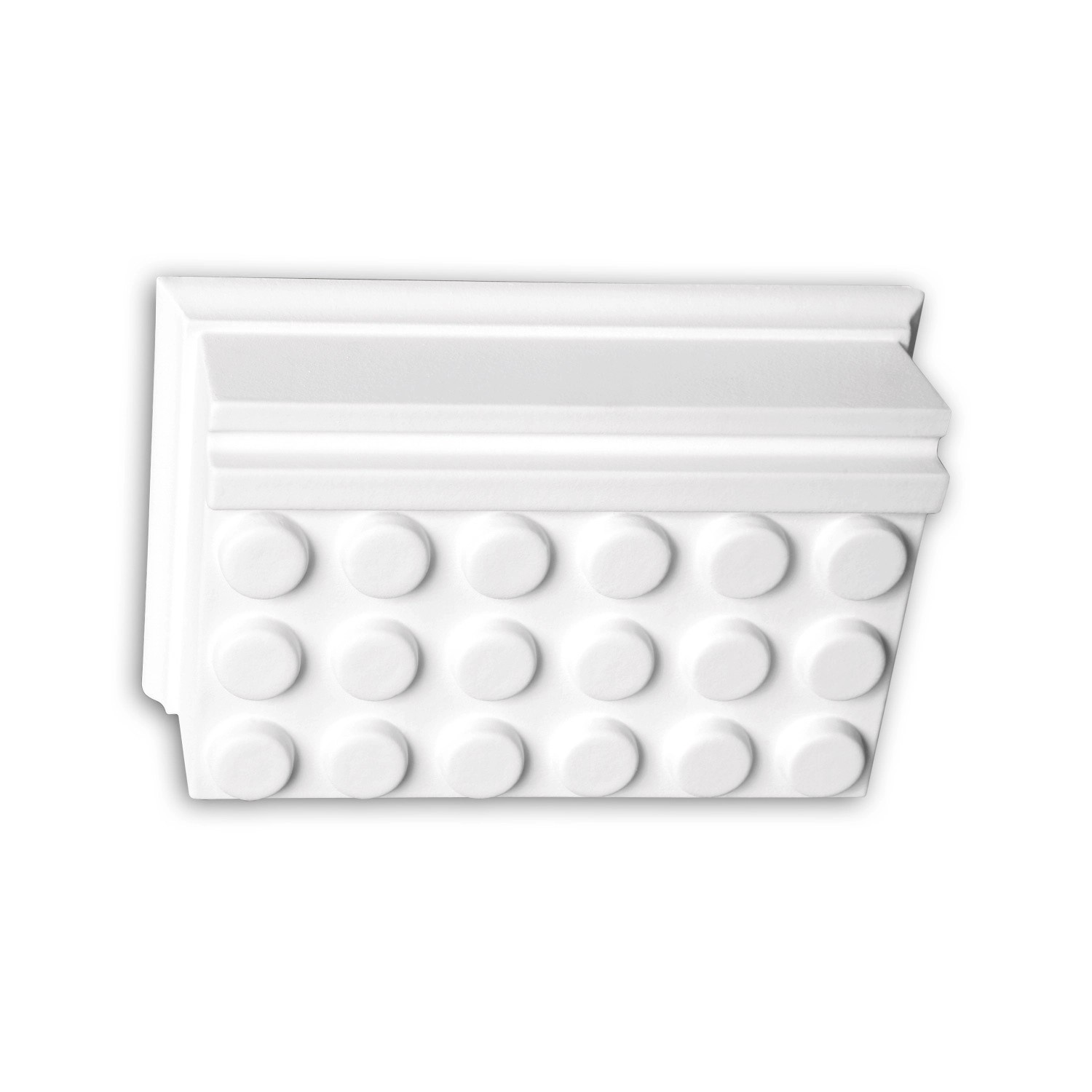 PROFHOME 435102 Mutulus Außenstuck Zierelement Fassaden Element 13,2 cm x 4,1 cm x 8,5 cm Weiß