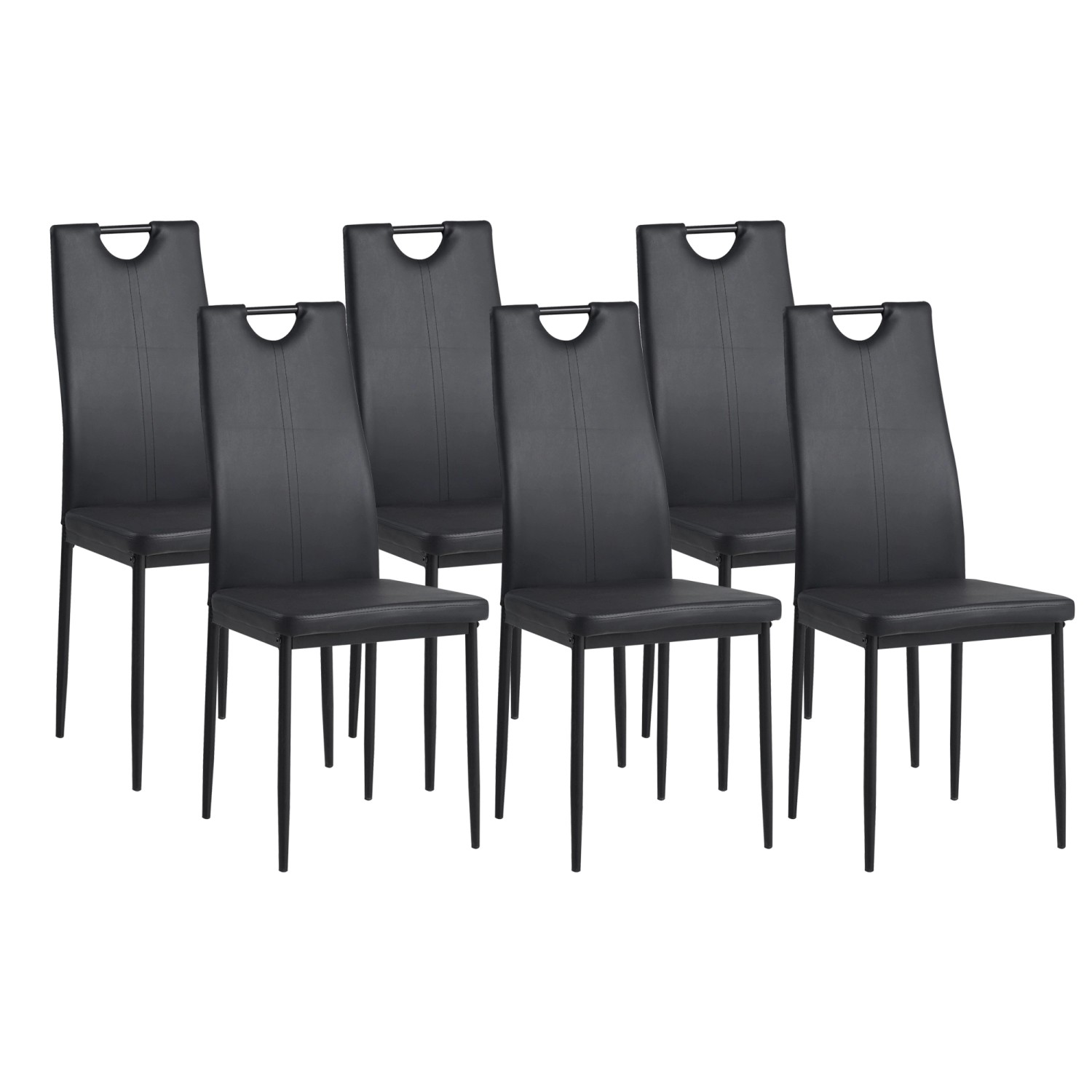 Albatros Esszimmerstühle SALERNO 6er Set Schwarz günstig online kaufen