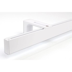 Weiße 1-läufige Gardinenschiene Loft aus Aluminium mit Wandhalterung. Für moderne Wohnräume.