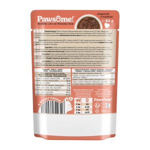 Pawsome Katzen-Nassfutter Senior Kalb, 85g Packung. Nassfutter für ältere Katzen mit Kalb.