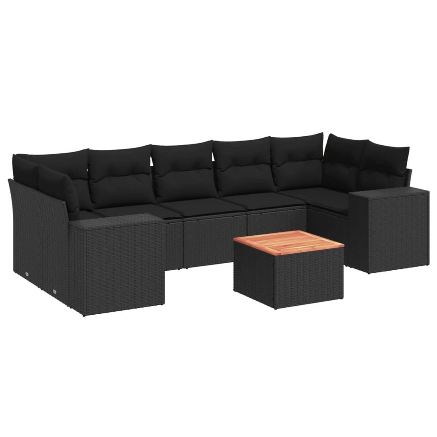 vidaXL 8-tlg Garten-Sofagarnitur mit Kissen Schwarz Poly Rattan Modell 85 günstig online kaufen