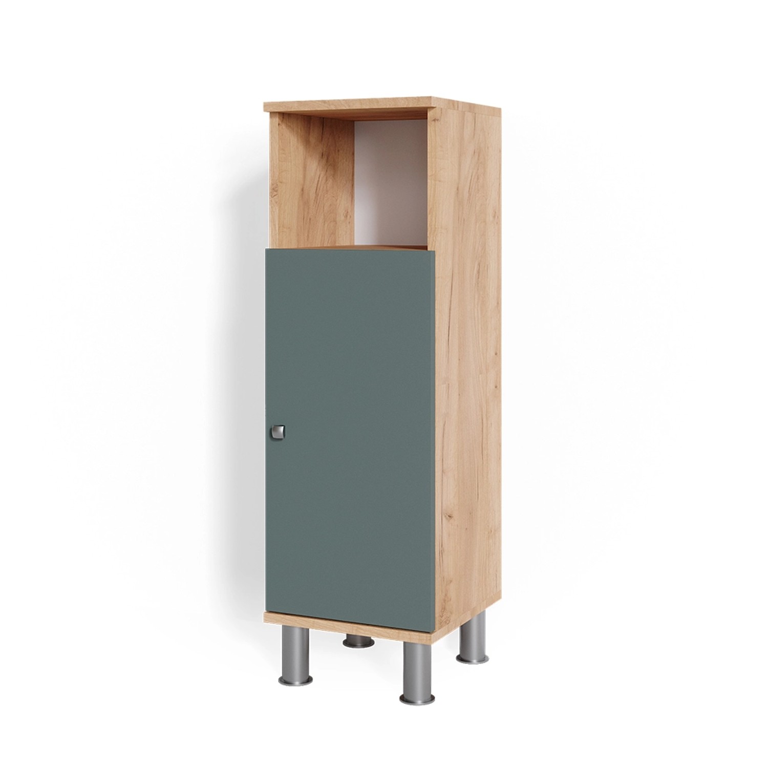 Vicco Midischrank Fynn Grün/Goldkraft Eiche 30 x 95 cm