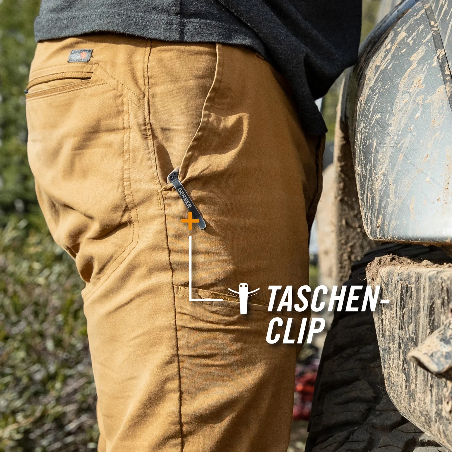 Gerber Zilch Taschenmesser mit Clip in Hosentasche. Kompaktes Multitool für Alltag und Outdoor.