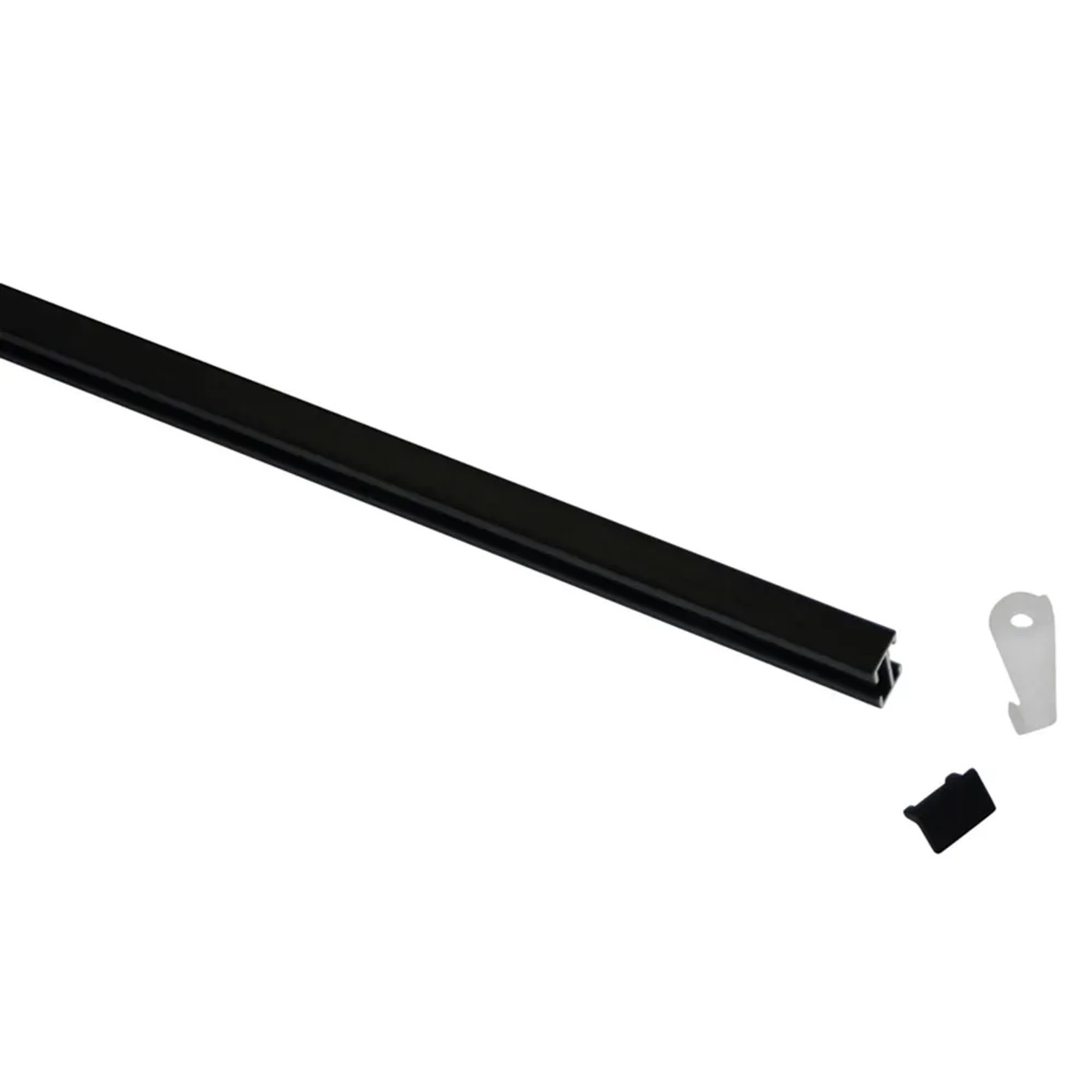 Gardinia Vorhangschienen-Set Lucy, 1-läufig, schwarz-matt, 160 cm, mit Zubehör.