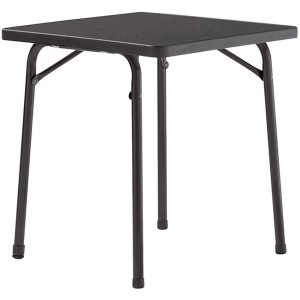 Quadratischer, schwarzer Sieger Klapptisch 70x70 cm, ideal für Balkon und Garten.