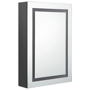 vidaXL LED-Spiegelschrank fürs Bad Grau 50x13x70 cm 326490