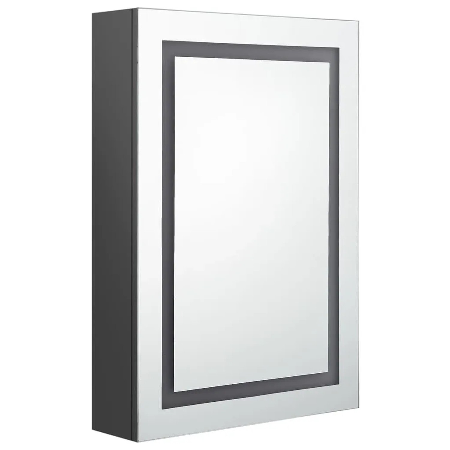 vidaXL LED-Spiegelschrank fürs Bad Grau 50x13x70 cm 326490_3
