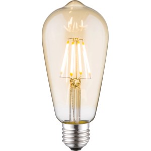 Just Light. E27 LED-Leuchtmittel, 4W, goldgetönt, Filament-Optik für Wohn- und Essbereich.